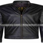 ÁO DA NAM, ÁO DA BÒ ĐEN CỔ TRÒN FTT LEATHER