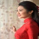 Mẫu áo dài đám hỏi, ăn hỏi đẹp độc đáo dành cho cô dâu đẹp rạng rỡ