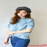 Top 100 kiểu áo sơ mi nữ denim đẹp vạn người say thời trang hè 2021 – 2022 • thoitrangviet247.com