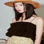 Áo croptop nữ 2 dây dáng xòe tầng thời trang GAGO ruffle crop top đen GA2719 – GA2719