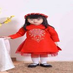 Áo dài cách tân diện tết 2021 cho bé gái từ 9-22kg chất gấm thêu cực đẹp