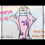 Cách vẽ kimono Nhật Bản đơn giản nhất – Draw Kimono Japan for girl 1
