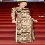 Vải áo dài in hình tờ báo AD TRAD 4945