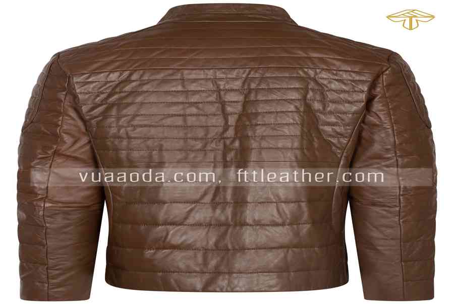 ÁO DA CỪU NÂU TRẦN BÔNG – áo da xịn nhập khẩu – GD