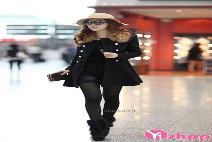 Áo khoác dạ cổ lông nữ công sở đẹp dạo phố thu đông 2021 – 2022 ấm áp