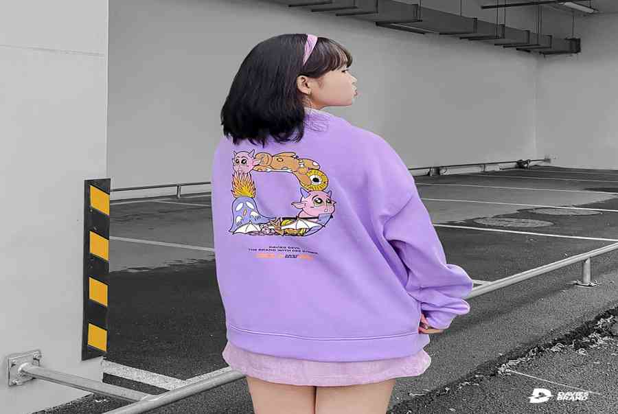 Áo khoác nữ hoodie màu tím local brand Davies