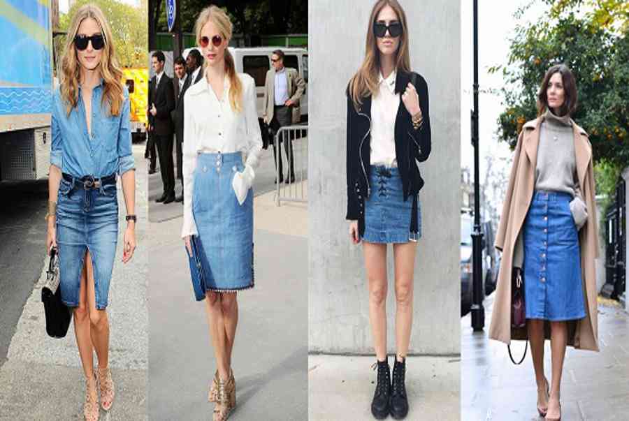 Bí kíp phối chân váy Jean cho người mập trở nên mi nhon hơn