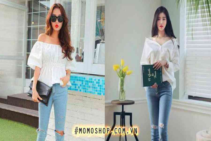 Top 9 áo trễ vai tay bồng mặc với gì mới nhất 2021