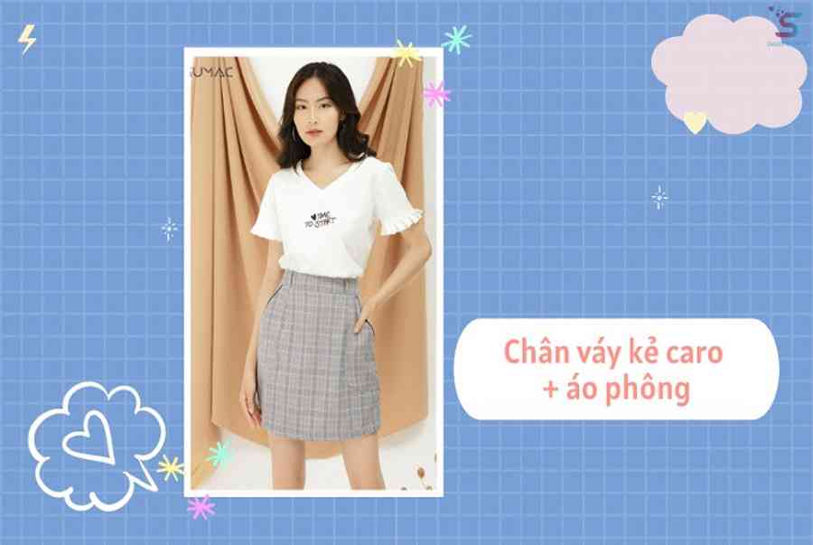 Bỏ túi 5 cách phối đồ với chân váy kẻ caro cực thời trang