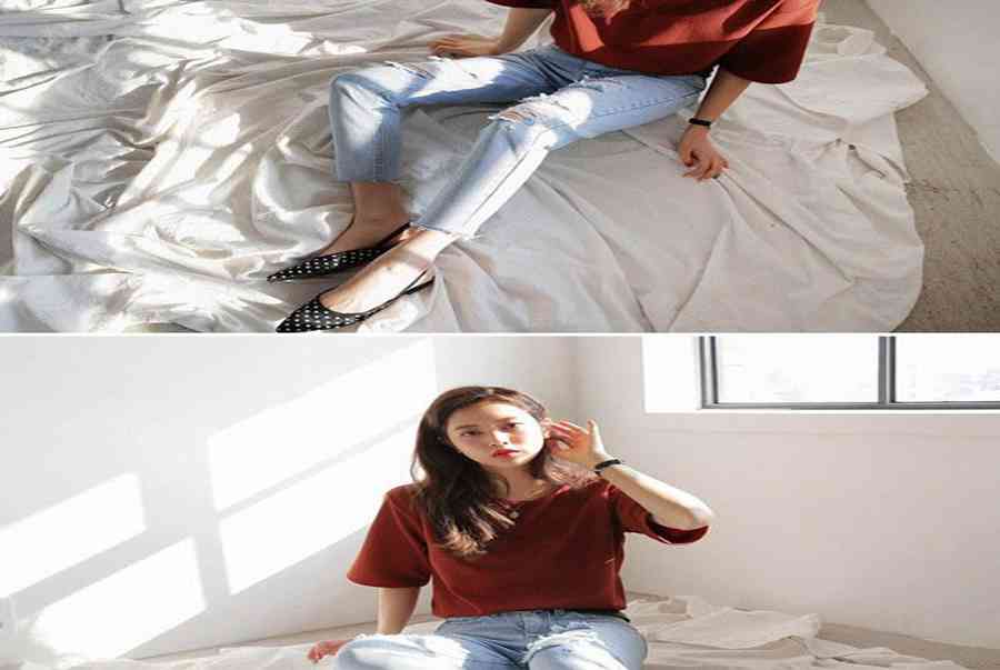 Quần jean xanh nhạt mặc với áo gì đơn giản mà đẹp như sao