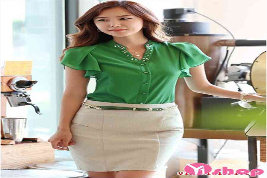 Áo sơ mi nữ xanh lá cây đẹp chinh phục thời tiết ngày nắng hè 2019 – 2020 – https://thoitrangviet247.com