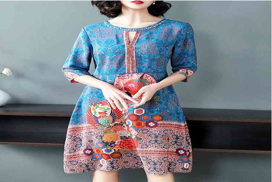 Đầm suông trung niên cao cấp che bụng cho cô trung niên